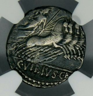 Roman Republic C.  Vibius C.  F.  Pansa 90 Bc.  Denarius Ancient Coin.  Ngc Ch Vf 4/5.