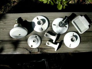 Vintage White Porcelain Bathroom Fixtures,  Soap Dish,  Towel Bar Holder Plus