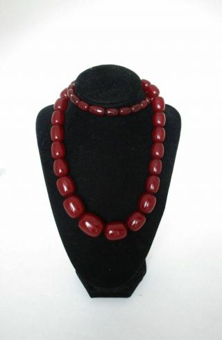 Antique Cherry Amber Bakelite Faturan Beads Necklace 107 grams 11