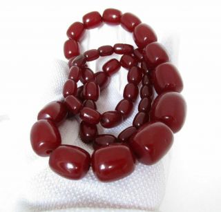 Antique Cherry Amber Bakelite Faturan Beads Necklace 107 grams 3