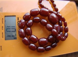 Antique Cherry Amber Bakelite Faturan Beads Necklace 107 grams 7