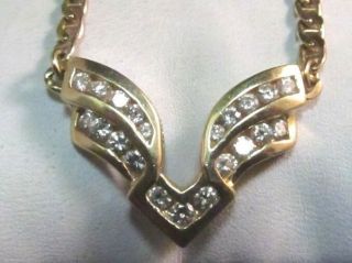 14k Solid Gold Mariner Chevron Diamond Pendant.  - Save $1,  300.  513