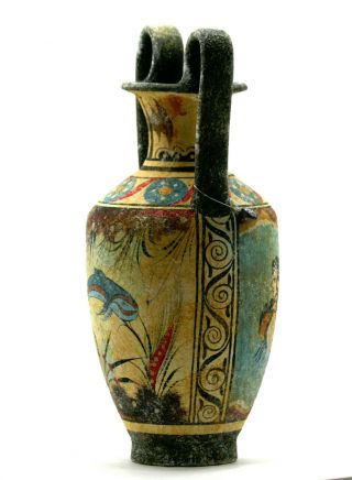 Minoan Vase Pottery Painting Parisian Women Ancient Greek Crete Ceramic Knossos 5