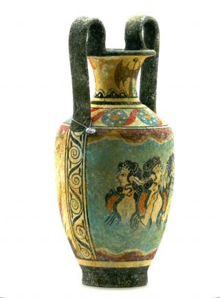 Minoan Vase Pottery Painting Parisian Women Ancient Greek Crete Ceramic Knossos 6