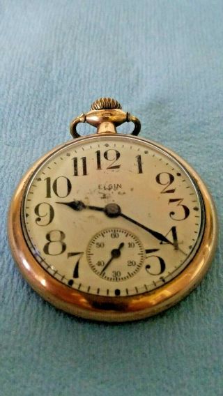 1936 Elgin Pocket Watch,  7j,  Size 16s,  Gold - Filled Case Not 20 Years