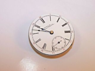1896 Waltham 18s 7 Jewel No.  18 Roman Numeral Dial Pocket Watch Movement