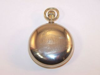 Stunning Vintage Illinois Watch Case Co.  Elgin 18s Locomotive Pocket Watch Case