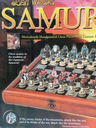 Ancient Warriors Samurai Chess Set Collectors Edition Handpainted Custom Box