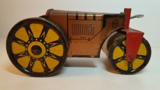 Vintage Marx Steam Roller Tin Toy,  Wind - Up,  8 - 1/2 " -