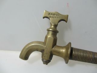 Antique Chromed Brass Samovar Tap Water Urn Tank Old Vintage Keg 