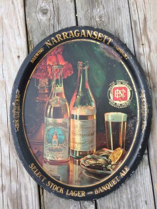 Antique Narragansett Lager & Ale Providence R.  I.  Beer Advertising Tray Brewing