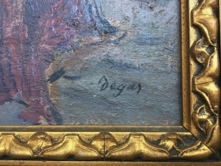 Degas signed antique oil / canvas painting French? 3