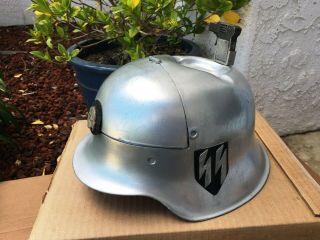 Vintage Wwii German Army Helmet Converted To Humidor,  Ashtray,  Lighter Unique