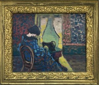 E.  Vuillard 97 Signed Antique Oil / Board Painting French?