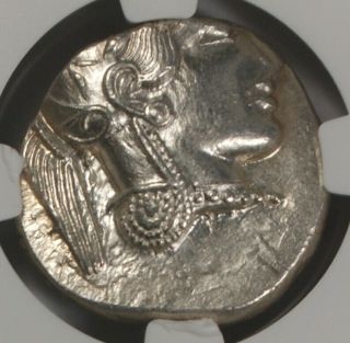 Ancient Attica Athens 440 - 404 BC Athena Owl Tetradrachm Silver Coin NGC MS 3