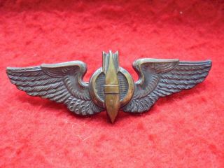 Rare Wwii British Made 8th Air Force Bombardier Wings Jr Gaunt Made 3 "