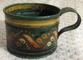 Rare Peter Ompir Toleware Signed Small Tin Cup