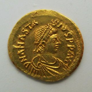 491 - 518 AD Byzantine Empire ANASTASIUS I Tremissis GOLD COIN Ancient 1/3 SOLIDUS 2