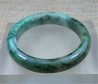 57.  5mm Certified Grade A 100 Natural Green Jadeite Bracelet Jade Bangle
