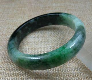 57.  5mm Certified Grade A 100 Natural Jadeite Green Emerald Jade Bracelets