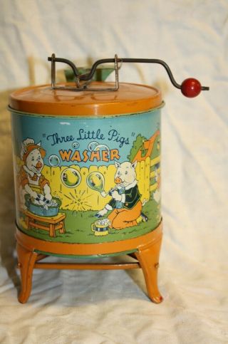 J Chein Three 3 Little Pigs Washer 1940’s