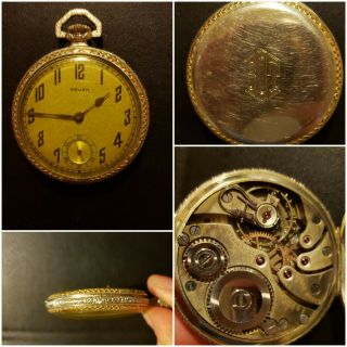 Vintage Antique Gruen 17j 12s Pocket Watch