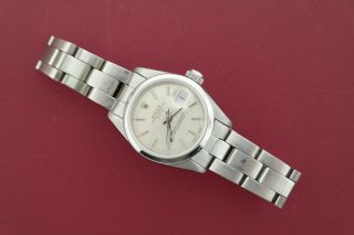 Ladies Rolex Date 69173 Stainless Steel Oyster Band W/silver Dial Circa 1990