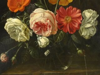 Fine 17th 18th Century Dutch Old Master Still Life Flowers Antique Oil Painting 4