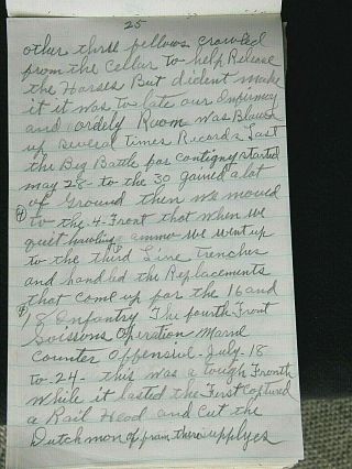 Handwritten Diary 1913 Army Service 5th Calvary Ft Sheridan/WWI 1st Div/Spc Pol, 8