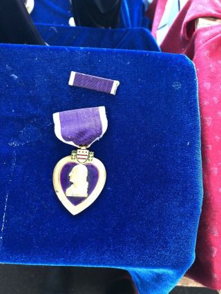 Ww2 Us Army Purple Heart Medal For Military Merit Badge Insignia Ribbon Pin