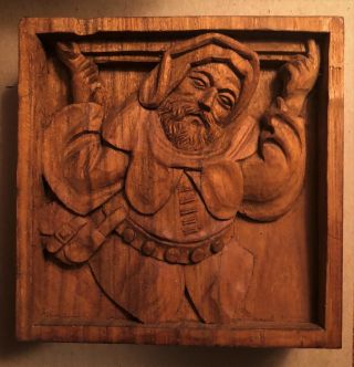 Medieval Themed Hand Carved Treasure/ The Friar / Treen / Pediment / Misericord