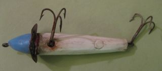 Antique 1898 Heddon Hand Carved Surface Bait/Slope Nose - - Early Heddon Prototype 12