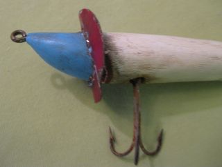 Antique 1898 Heddon Hand Carved Surface Bait/Slope Nose - - Early Heddon Prototype 4