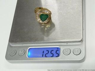 Ultra Fine 6ct Natural Colombian Emerald Heart 18k Gold 3ctw Diamond Ring GIA 7