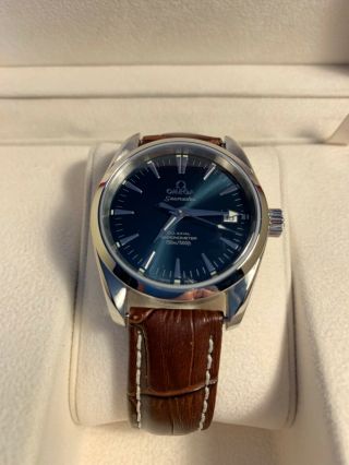 Omega Seamaster Aqua Terra 2504.  80 Blue Watch 36mm Boxed W/papers