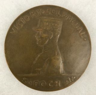 1918 Ww1 World War I Bronze Victory Golf Medal - Rockefeller Award Rare