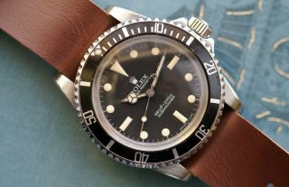 Rolex Submariner 5513 Matte Dial Watch Rebuilt With Eta Movement Vintage Divers