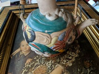 Figural Japanese Banko Ware Teapot faces antique 7