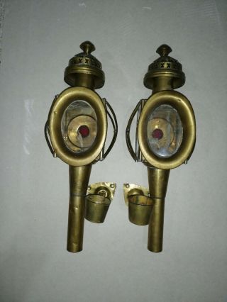 Victorian Antique All Brass Coach Horse Carriage Lights By Limehouse Lamp Co.
