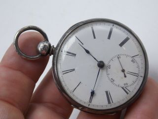 Antique Silver Fusee Pocket Watch With Diamond Endstone Robert Perry Liverpool