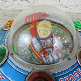 Masudaya X - 7 Space Ship UFO Tin Toy Vintage Astronaut X7 Collectible 3