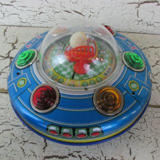 Masudaya X - 7 Space Ship UFO Tin Toy Vintage Astronaut X7 Collectible 6