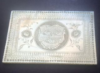 Antique Chinese Mother Of Pearl Armorial Gaming Counter Chip