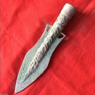 Antique Chinese Ancient Weapon Spearhead The Bronze Pattern