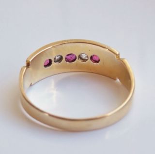 Stunning Antique Victorian 18ct Gold Ruby & Diamond Ring c1891; UK Size ' M ' 5