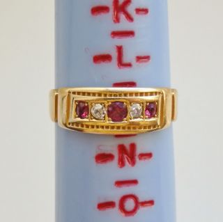 Stunning Antique Victorian 18ct Gold Ruby & Diamond Ring c1891; UK Size ' M ' 6
