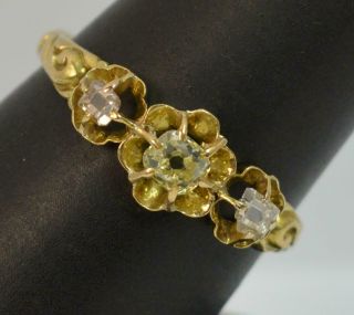 Georgian 15ct Gold Old Cut Diamond Trilogy Ring - French Owl Hallmark D0402