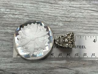 HUGE STEPHEN DWECK 925 Sterling Silver carved Rock Crystal Pendant,  enhancer 70g 5