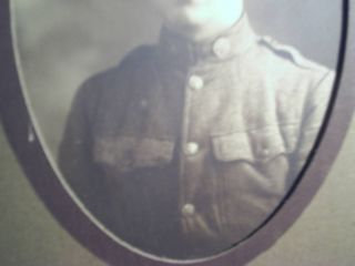 WWI U.  S.  ARMY INFANTRY SOLDIER PHOTO,  MG BUTTON On Collar,  battle creek michigan 4