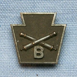 Wwi Penn.  Ng Field Artillery Battery " B " Keystone Collar Disk